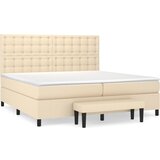 vidaXL Krevet s oprugama i madracem krem 200 x 200 cm od tkanine Cijene