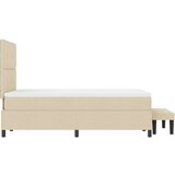  Box Spring postelja z vzmetnico in klopjo kremne barve 120x200 cm tkanina, (22080940) | Shoptok.si