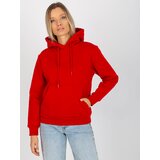 Fashion Hunters RUE PARIS red basic kangaroo sweatshirt | shoptok.hr