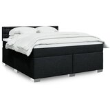 vidaXL Box spring postelja z vzmetnico črna 180x200 cm blago | Shoptok.si