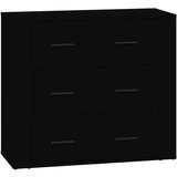  Komoda crna 80 x 33 x 70 cm od konstruiranog drva | shoptok.hr