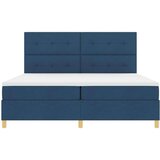 Box Postelja z Box Spring in vzmetnico Modra 200x200 cm Tkanina, (22052769) | Shoptok.si