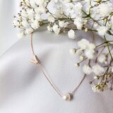  Ogrlica Biser i Slovo Rose Gold Pozlata | Eponuda.com