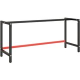 vidaXL Okvir za delovno mizo mat črn in mat rdeč 180x57x79 cm kovinski Cene