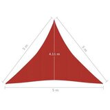  Senčno jadro 160 g/m² rdeče 5x5x5 m HDPE, (20965438) | Shoptok.si