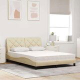 vidaXL Krevet s madracem krem 120 x 200 cm od tkanine | shoptok.hr