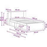  Okvir kreveta s pohranom s uzglavljem Hrast artisan 75 x 190 cm | shoptok.hr