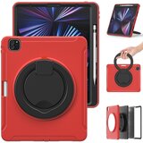 NIKCORP Ovitek za iPad Mini 6 8.3" s 360° vrtljivim stojalom, držalom za pisalo in zaščito pred udarci, trislojen, rdeče barve, (5000139121) | Shoptok.si
