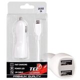  Auto Punjač za mobitel Tel1 2xUSB 2A WHITE + MicroUSB cable Cijene