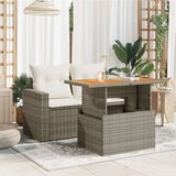  Vrtni stol sivi 100x55x73 cm od poliratana i bagremovog drva | shoptok.hr