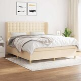  Krevet s oprugama i madracem krem 180x200 cm od tkanine | shoptok.hr