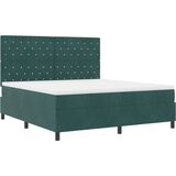 vidaXL Box Spring Postelja z Blazino Temno Zelena Super Kraljevska Žamet, (22052647) | Shoptok.si