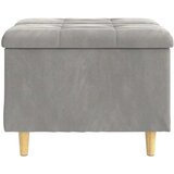  Otoman za pohranu Svijetlo siva 60 x 60 x 45 cm Baršun | shoptok.hr