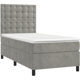 Box spring krevet s madracem svjetlosivi 80 x 200 cm baršunasti | shoptok.hr