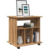 vidaXL Omarica na kolesih artisan hrast 60x45x60 cm inženirski les | Shoptok.si