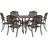  7-dijelni vrtni set za objedovanje u brončanoj boji od lijevanog aluminija | shoptok.hr