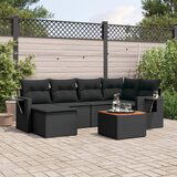 vidaXL 7-dijelni set vrtnih sofa od poliratana s jastucima crni | shoptok.hr