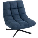 Nesta Vrtljiv poudarjalni stol, moderen lounge fotelj brez naslonjal za roke, jeklene noge, temno moder, (5000493874) | Shoptok.si