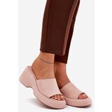 Boto Eco Suede Women's Slippers On Platform And Wedge Pink Afisal | shoptok.hr