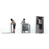 Paperflow Omara z rolojem easyOffice®, 2 polici, višina 1040 mm, sive / sive barve | Shoptok.si