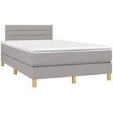  Box spring postelja z vzmetnico svetlo siva 120x200 cm blago, (20726987) | Shoptok.si