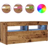 vidaXL TV ormarić LED boja staro drvo 90x35x40 cm konstruirano drvo | shoptok.hr
