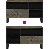  ormarić crni 80x33x46 cm od masivnog drva manga | shoptok.hr