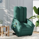 Maison Chic masažni naslanjač - Relax naslanjač s funkcijo vstajanja temno zeleno blago, (22061094) | Shoptok.si