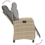  Vrtna garnitura - 5-dijelni vrtni blagovaonski set od poliratana s jastucima bež - Dužina stola 140 cm Okrugla noga 4 | shoptok.hr