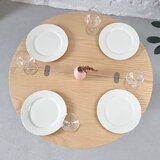 Ragaba Okrogla raztegljiva jedilna miza z mizno ploščo v jesenovem dekorju 45x90 cm Jubi – | Shoptok.si