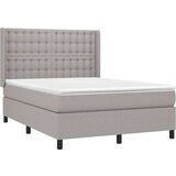  Krevet box spring s madracem LED svjetlosivi 140x190 cm tkanina | shoptok.hr