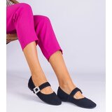 Gemre Black ballerinas adorned with a buckle with crystals Demetra | Shoptok.si