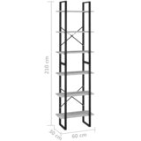 Police za pohranu boja betona 60x30x210 cm konstruirano drvo | shoptok.hr