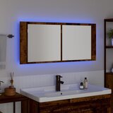  LED Ogledalo s Ormarom s policom Staro drvo 100 x 12 x 45 cm | shoptok.hr