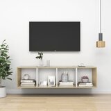 The Living Store Stenska TV omarica sonoma hrast in bela 37x37x142,5 cm - TV Omarica, (21376475) Cene