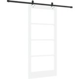 vidaXL klizna vrata s hardware-om bijela 93x202 cm čvrsta drvena borovina | shoptok.hr