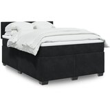 vidaXL Box spring postelja z vzmetnico črna 160x200 cm žamet | Shoptok.si
