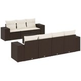 vidaXL 8-dijelni set vrtnih sofa s jastucima smeđi od poliratana | shoptok.hr