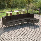 Maison Chic Seti vrtnega pohištva - Vrtna garnitura - Vrtni pohištvo set 5-delna z blazinami poli ratan siva, (21815647) | Shoptok.si