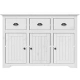  Visoka komoda BODO bijela 115,5x43x200,5 cm od masivne borovine | shoptok.hr