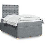Maison Chic Box spring postelja - Vzmetna postelja z vzmetnico svetlo siva 120x200 cm blago SL17133, (21894940) | Shoptok.si