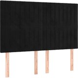  Posteljni okvir z vzglavjem črn 140x200 cm žamet, (20906455) | Shoptok.si