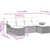 vidaXL 6-delna vrtna garnitura z blazinami siva poli ratan | Shoptok.si