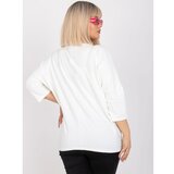 Fashion Hunters Ecru plus size blouse in Alinne cotton Cene