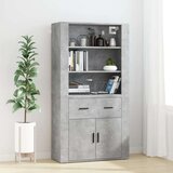  Visoka omara betonsko siva inženirski les, (20653582) | Shoptok.si