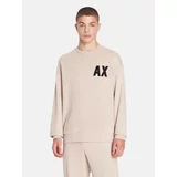 Armani_Exchange Sweater majica bež / crna