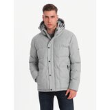 Ombre Men's lightweight jacket with mesh lining and hood - grey | shoptok.hr