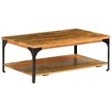  Stolić za kavu s policom od obnovljenog drva 100 x 60 x 35 cm | shoptok.hr