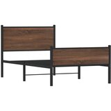 Metalni okvir kreveta bez madraca smeđi hrast 100x190 cm | shoptok.hr