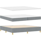  Postelja z vzmetnico z vzmetnico Svetlo siva 200 x 200 cm blago, (5000127917) | Shoptok.si